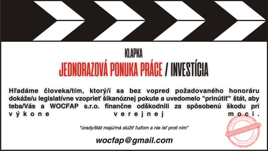 Ľubica Geczikova vs WOCFAP s.r.o. - ponuka práce
